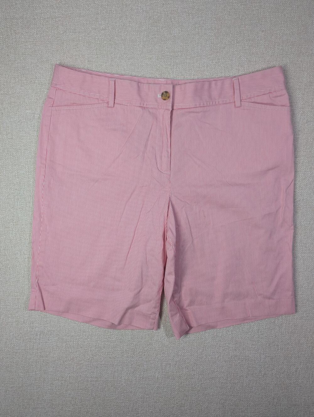 Talbots Pink & White Pinstripe Shorts - Women's Size 16